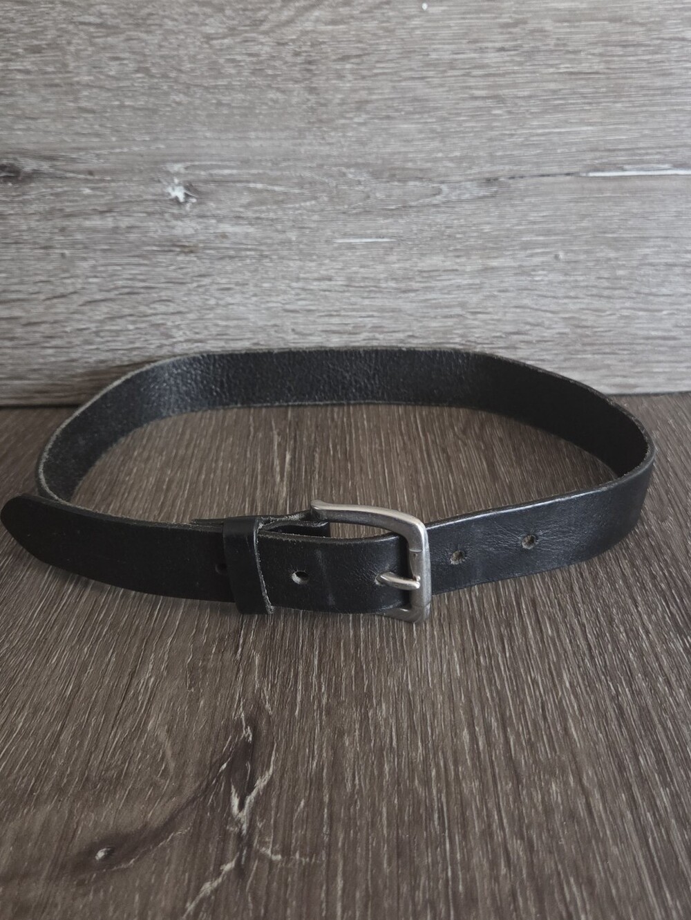 Classic Black Leather Men’s Belt 30" Long